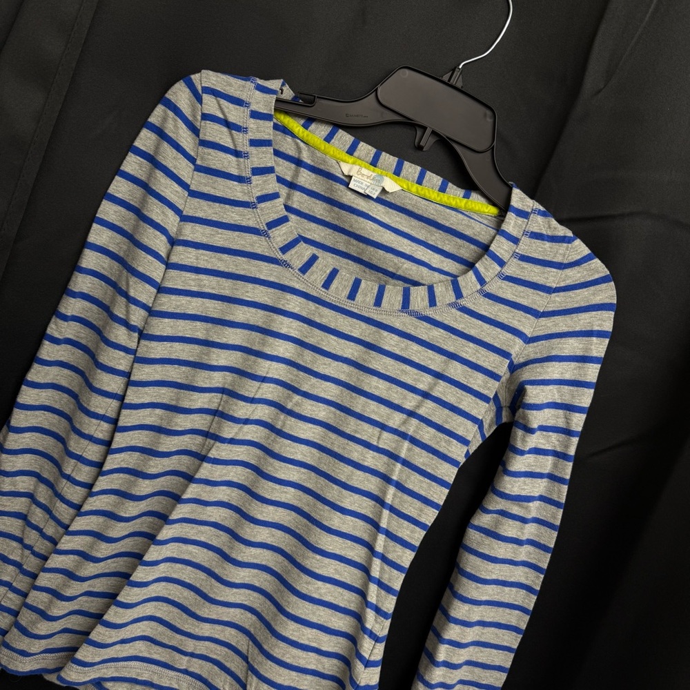 Boden Blue Stripe Boat Neck 3/4 Sleeve Top size 4